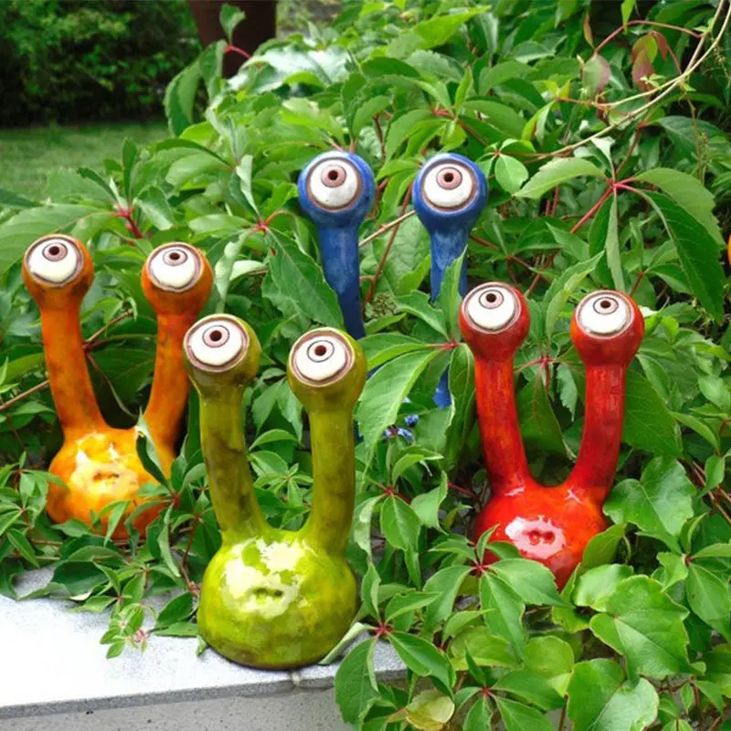 Outdoor Garden Lovely eye variation snail resin crafts ornaments mutant snail pot landscape sculpture