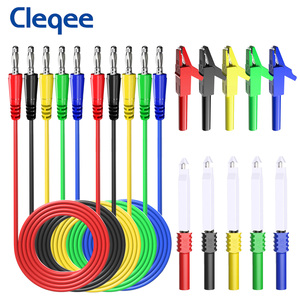 Cleqee P1043B Multimeter-Testkabel-Kit 4-mm-Bananenstecker mit Sicherheits-Piercing-Nadel-Tests onden Krokodil klemmen 1000V 10A - Product Image 1