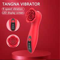 Frauen Erwachsenen-Sexspielzeug Gelance Rose Vibrator 9 Vibrationsmodi LED-Anzeige IPX7 Wasserdicht Magnetisches USB-Laden Fernbedienung