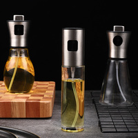 Distributeur de vaporisateur d'huile en verre de 200ml Distributeur d'huile de cuisine 2 en 1 et pulvérisateur de brouillard pour diffuseur