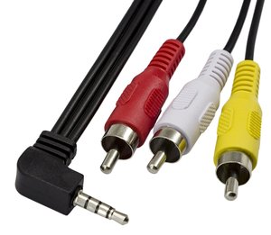 Câble audio vidéo AUX stéréo 3,5 mm vers RCA AV Caméscope 3,5 mm mâle vers 3RCA mâle pour smartphones, MP3, tablettes, haut-parleurs, home cinéma - Product Image 1