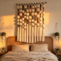 Rideau en macramé fait main, grand rideau mural à franges, séparateur de pièce, rideau de porte bohème pour la décoration intérieure