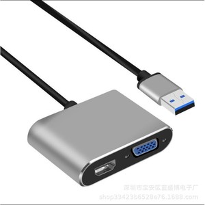 Adaptateur Usb vers Hdmi Vga, convertisseur à double sortie pour ordinateur portable, en matériau ABS - Product Image 5
