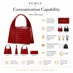 <span class=keywords><strong>Borsa</strong></span> a Mano in Pelle PU Goffrata Coccodrillo <span class=keywords><strong>Rossa</strong></span> Personalizzata OEM, <span class=keywords><strong>Borsa</strong></span> a Spalla Mini Strutturata di Lusso per Donna, Produttore - Product Image 5