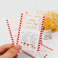 Tarjeta de agradecimiento en relieve con lámina de oro creativa personalizada, tarjeta de felicitación de Navidad de lujo personalizada Digital de negocios