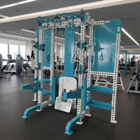 Equipo de Fitness Multifuncional con Polea de Tracción, Cable Crossover y Máquina Smith con Ángulo Ajustable