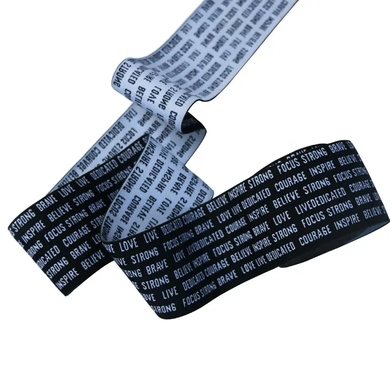 Cintura elastica stampata ricamata con Logo del marchio Jacquard larga 70mm personalizzata per Legging pantaloni