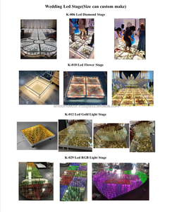 Plancher de danse LED portable en verre métallique carré lisse avec design miroir pour scène de mariage et panneau de fleurs - Product Image 3