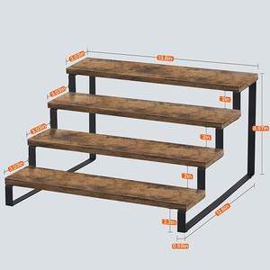 VONVIK Portaspezie Moderno in <span class=keywords><strong>Legno</strong></span> e Metallo a 4 Ripiani, Organizzatore Multifunzionale per Cucina e Dispensa - Product Image 3