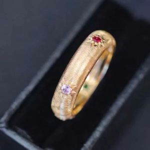 Bague de mariage Xinfly minimaliste haut de gamme en or véritable 18 carats avec diamants luxueux et pierres précieuses colorées - Product Image 1