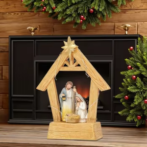 Custom <strong>Wholesale</strong> Eco-friendly <strong>Jesus</strong> Nativity Resin <strong>Figurine</strong> with Light-Up <strong>Baby</strong> <strong>Jesus</strong> for Christmas Decoration - Product Image 3