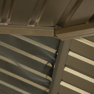 10x12ft USA có sẵn trong kho tán vĩnh viễn màu nâu sẫm đôi mái nhà cứng gazebo với muỗi lưới & rèm cửa - Product Image 2