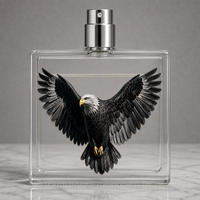 Botol Parfum Kaca Persegi Panjang Custom Embossed 3D UV Printing Bentuk Kustom Logo OEM 100ml
