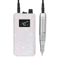 Perceuse à ongles à moteur brossé rechargeable au diamant 40000 tr/min équipement de salon de manucure machine à vernis à ongles en gel