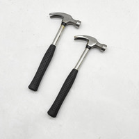 Marteau à griffes de 8 oz - Manche en acier tubulaire solide - Tête en acier forgé à grain fin - Poignée en caoutchouc antidérapante