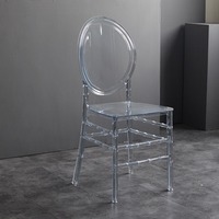 Chaises Chiavari Modernes en Cristal Transparent, en Acrylique et Résine, Empilables, Imperméables, avec Coussin en PC, pour Chambre et Salon – Vente en Gros