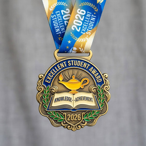 <span class=keywords><strong>เหรียญ</strong></span><span class=keywords><strong>รางวัล</strong></span>เปล่าแบบกำหนดเองขายส่งของ Sojagy พร้อมริบบิ้นสำหรับมอบรางวัลนักเรียนและใบรับรองเกียรติบัตรเกี่ยวกับความสำเร็จทางการศึกษา - Product Image 1