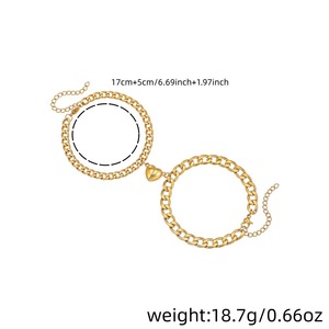 European American Valentine Stainless Steel <b>Bracelet</b> Heart Charm Magnetic <b>Couple</b> Jewelry Gift Women's Fashion Chain <b>Bracelets</b> - Product Image 4
