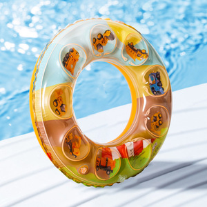 Bouée de natation pour enfants, motif de dessin animé, épaisse, à couche unique, double airbag, flotteur gonflable rond pour enfants, utilisation en piscine - Product Image 1