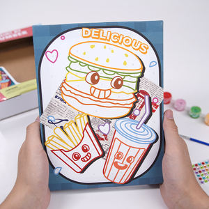 Juego de pintura acrílica de 6 colores Premium con lienzo de madera Imagen de comida rápida por números Imagen fácil de dibujar <span class=keywords><strong>para</strong></span> niños - Product Image 6