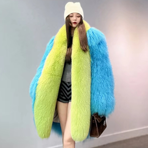 겨울 유행 숙녀 정품 티베트 양고기 모피 코트 여성 여우 모피 플러스 사이즈 재킷과 진짜 몽골 울 모피 코트 - Product Image 1
