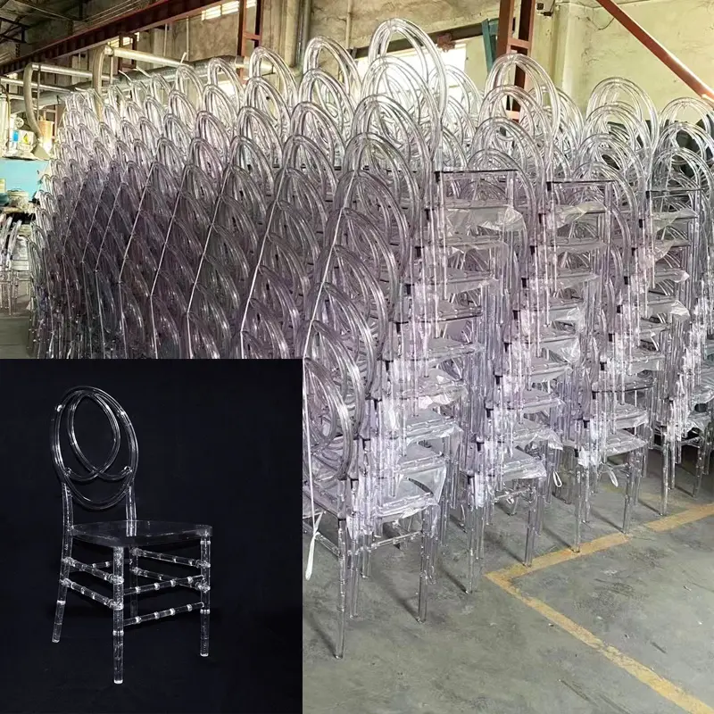 Events Stackable Clear Crystal Plastic Acrylic Resin Tiffany Chiavari Wedding Chair