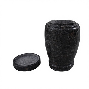 Customized Size White and Pure Black Granite Adult Human <b>Ashes</b> Rectangle Modern Waterproof Tombstone Urn - Product Image 1