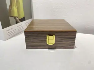 Dayanıklı kare tasarım çekmeceler ile el yapımı ceviz ahşap takı saklama kutusu özel boyalı lüks çevre dostu izle kutuları