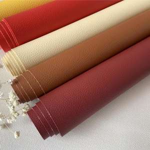 批发工厂荔枝皮PVC人造沙发皮革面料，家具装饰用合成皮革材料 - Product Image 5
