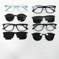 Lunettes de soleil à clipser en acétate, montures optiques, verres solaires polarisés magnétiques détachables multicolores, lunettes de vue