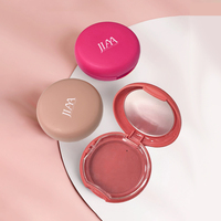 Palette vide ronde en plastique pour fard à joues et correcteur, étui de rangement cosmétique avec logo personnalisé pour poudres libres et compacts