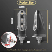 8mm Mini Moto LED Clignotants Ambre Clignotant Jaune Clignotant Lampe 12V Avant Moto Indicateur Lampe Accessoires pour Voitures