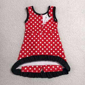 ชุดเดรสเด็กผู้หญิงสีแดงขาวลายจุด รุ่น GSD4128 rts Little girl Boutique ขายส่ง ชุดเด็กผู้หญิงแขนกุด แต่งขอบสแกลลอป สไตล์สปอร์ต - Product Image 2