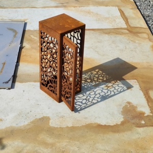 Outdoor Landscape Corten Steel Solar Bollard Light Courtyard Lawn <b>Post</b> Light - Product Image 5