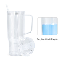 Gobelet isotherme 40oz avec logo personnalisé, gobelet en plastique, gobelet en acrylique à double paroi pour vinyle UV DTF, tasse à café