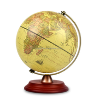 Globe en bois rétro Terrestre de 22.8cm, 9 pouces, décoration de la maison, bureau, jouet, carte du monde, géométrie, ameublement de la maison