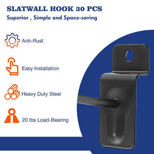 Crochets muraux en métal robuste à fil simple, noirs et blancs, pour présentoirs de magasins de détail et supermarchés - Product Image 6