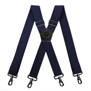 Hot Selling 3.5cm Solid Color Suspenders Wholesale Mens Adjustable Polyester Braces suspended With Metal Hook