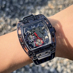 นาฬิกาควอตซ์<span class=keywords><strong>ผู้ชาย</strong></span> Luxury <span class=keywords><strong>Guess</strong></span> รุ่น GWO499G1 หน้าปัดสี่เหลี่ยมเรืองแสง ขนาด 44 มม. กระจกคริสตัล กันน้ำ 50 เมตร สไตล์เฉพาะกลุ่ม - Product Image 6