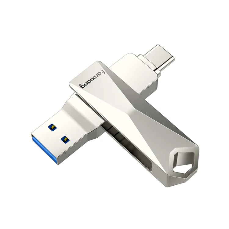 Usb C Flash Drive 64gb 128gb 256gb, Flash Drive logam berputar harga rendah