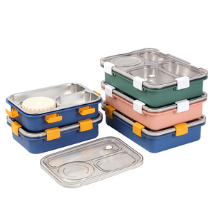850ml Boîte à lunch isolée en acier inoxydable Bol à soupe Conteneur alimentaire Couverts 3 4 5 compartiments Stockage pratique des aliments - Product Image 1