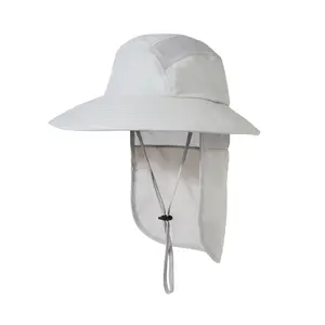 Bucket Hat with Neck Cover Sun Protection Hat Hunting and Fishing Custom Logo Custom Desgin Plain 100% Polyester OEM