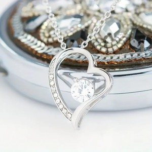 Collana con Ciondolo <span class=keywords><strong>a</strong></span> Cuore in Acciaio Inossidabile, Catena con Cuore Traforato e Zirconia Cubica, <span class=keywords><strong>Regalo</strong></span> di San Valentino per <span class=keywords><strong>Moglie</strong></span> e Donna - Product Image 3