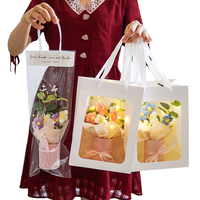 Buket Rajutan Rumput Pampas Mini Buatan Tangan untuk Hari Valentine, Benang Wol, Hadiah Pernikahan, Thanksgiving, Ulang Tahun