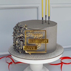 Décoration de gâteau en acrylique tendance : Joyeux <span class=keywords><strong>anniversaire</strong></span>, <span class=keywords><strong>mon</strong></span> <span class=keywords><strong>amour</strong></span>, je t'aime <span class=keywords><strong>pour</strong></span> toujours, motif cœur carré, fournisseurs de toppers de gâteau en acrylique - Product Image 5