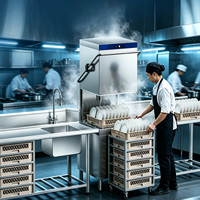 Lave-vaisselle industriel autonome de type hotte pour cuisine commerciale et hôtels, certifié CE, de fabrication OEM