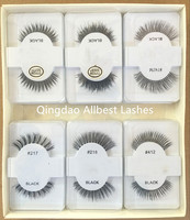 Vente en gros de cils 3D faits à la main, cils en bande, cils en cheveux humains, cils naturels longs 747