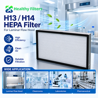 Filter Udara HEPA Lipat Kustom H13 H14 Efisiensi Tinggi OEM untuk Laminar Flow Hood Laboratorium Cleanroom