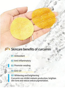 Compresa Húmeda Calmante de Fibra Vegetal Compuesta de Perla de Cúrcuma Amarilla Redonda Y461, Limpieza Profunda de Poros, Toallitas de Algodón - Product Image 4