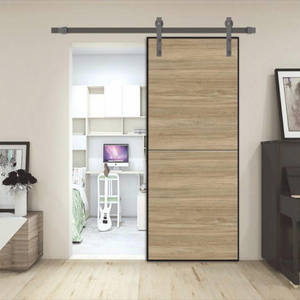 <span class=keywords><strong>Porte</strong></span> <span class=keywords><strong>de</strong></span> grange en <span class=keywords><strong>bois</strong></span> massif, dispositif d'intérieur étanche, face simple, insonorisée, <span class=keywords><strong>pour</strong></span> maison et Villa - Product Image 4